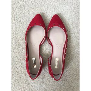 Jennifer Lopez Red Cinnabar D'Orsay Flats Size 7